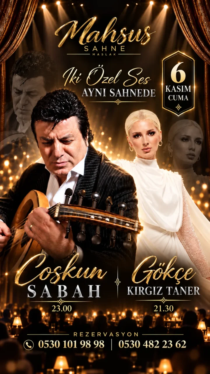 Coşkun Sabah & Gökçe Kırgız Taner — 6 Kasım Cuma, Mahsus Sahne Maslak sahne afişi